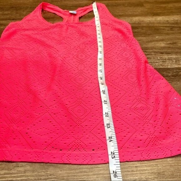 Old Navy Active Racerback Tank Top XS Extra Small Bright Coral Pink Oversized - Picture 8 of 8
